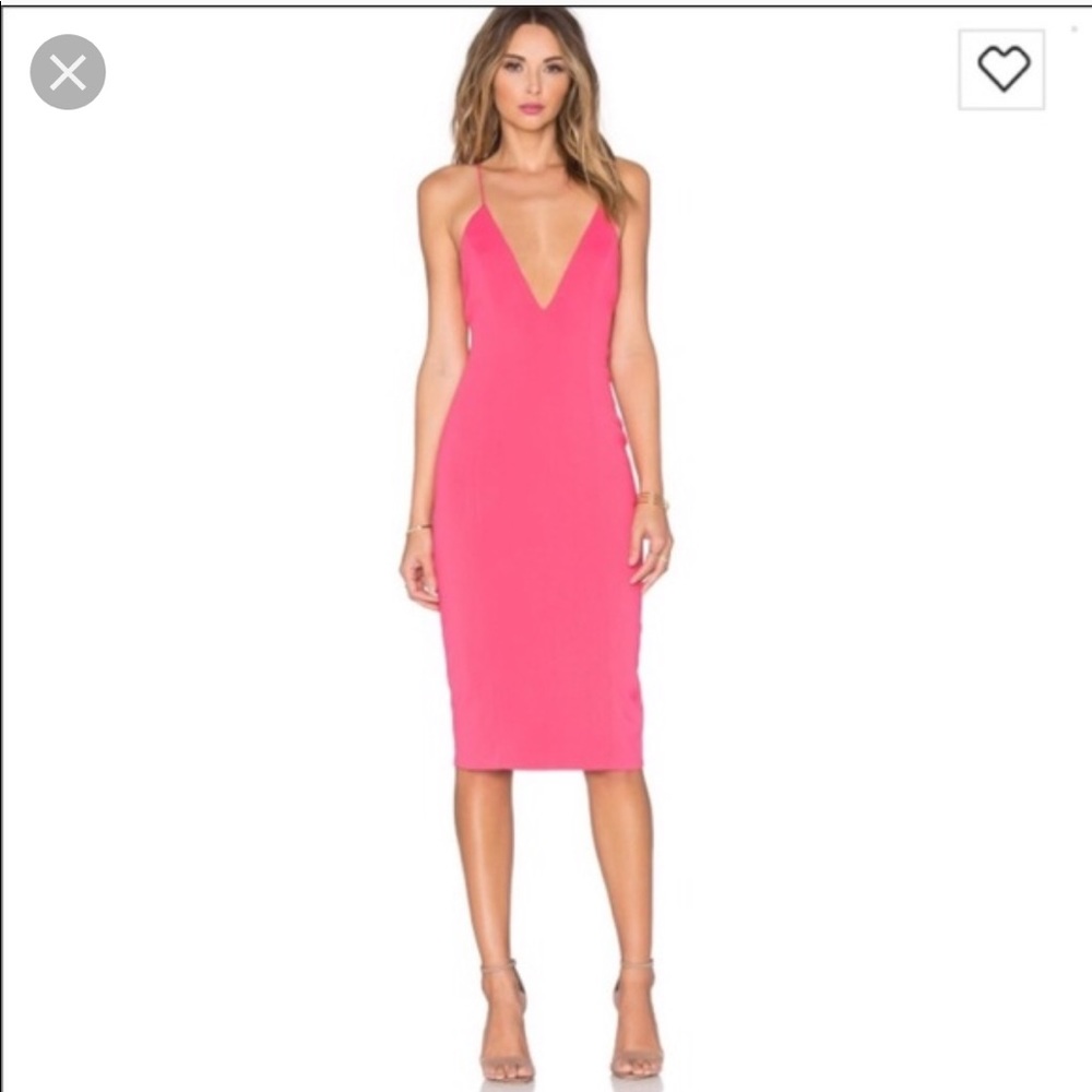 Jay Godfrey Plunge Neck Dress in Coral